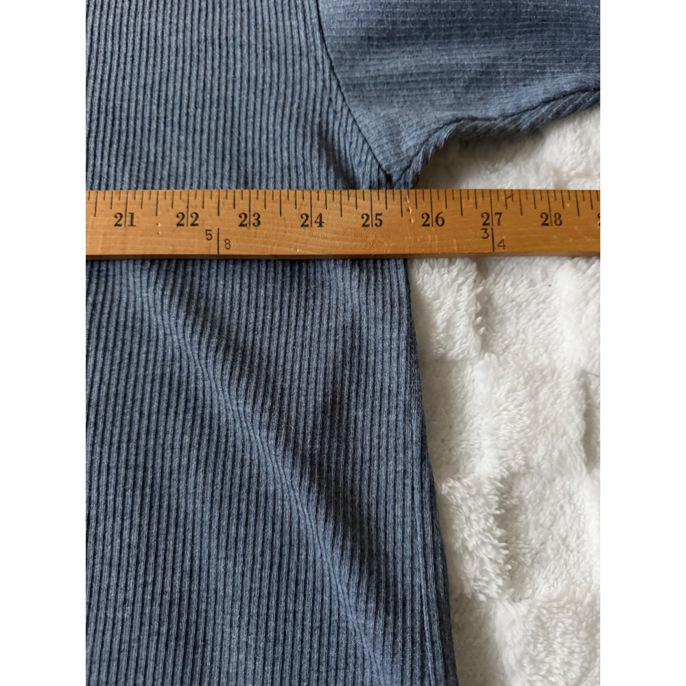 Big Dogs Mens V-Neck Ribbed Knit Shirt Blue Gray Embroidered Logo 1X/2X Relaxed - Picture 6 of 10